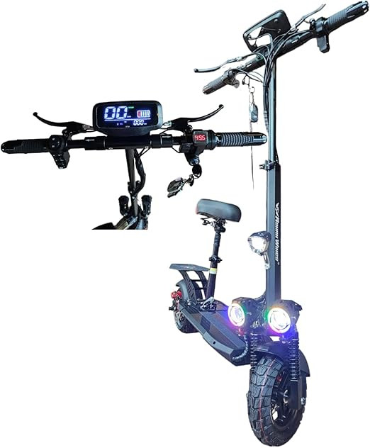 Rohan Wings KT4A Kick Fast Scooter, motor is 1800 Watt Power, the battery is 48V 13Ah, Adjustable and Foldable, With huge LED Display meter, dual disk breaks, dual suspension,, BLACK